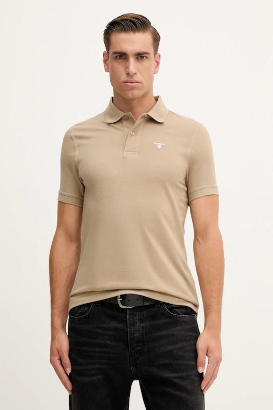 

Хлопковая футболка Essentials Barbour, бежевый