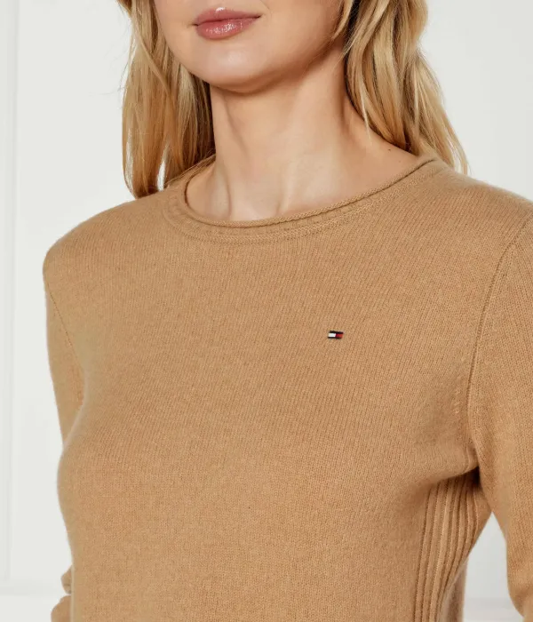 Шерстяной свитер Regular fit Tommy Hilfiger, коричневый — фото 4