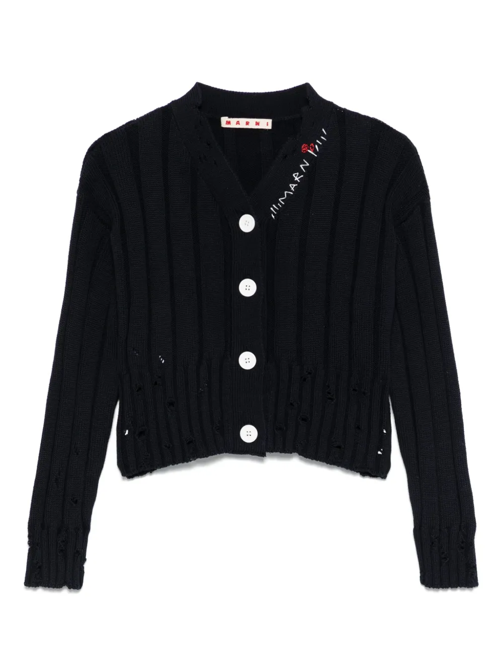 

Кардиган с вышитым логотипом Marni Kids, синий