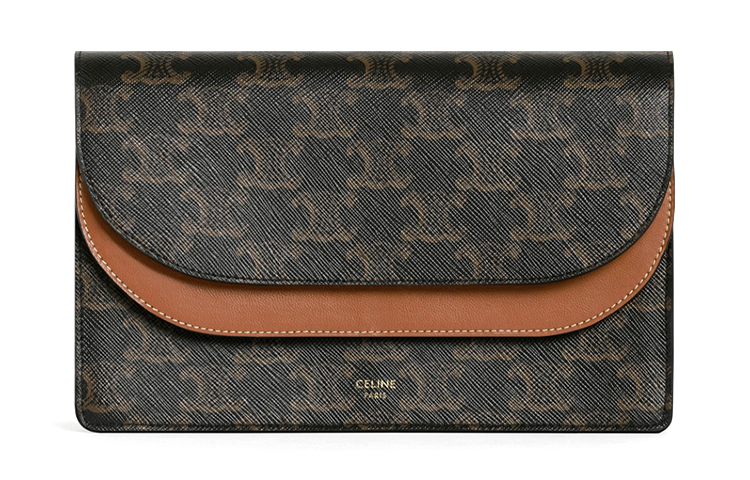 CELINE Триумф кошелек с покрытием из ткани и отделкой из барашка — фото 2