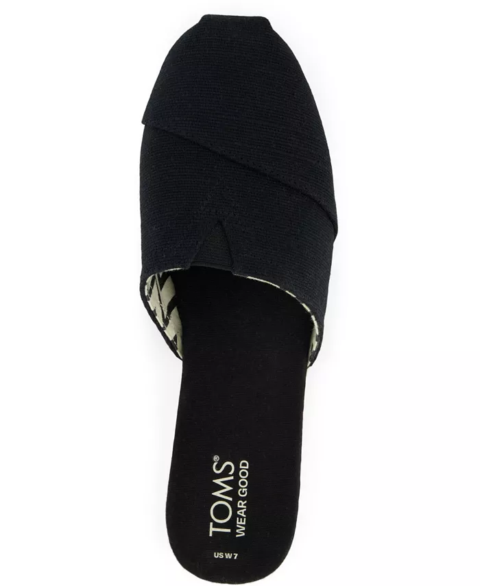 Женские альпаргаты-эспадрильи на плоской подошве без задника TOMS, черный — фото 4