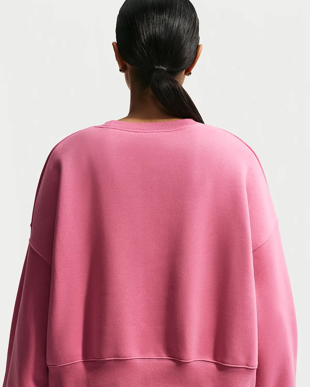Женский оверсайз-свитшот с круглым вырезом Nike Sportswear Phoenix Fleece, Peony/Sail — фото 2