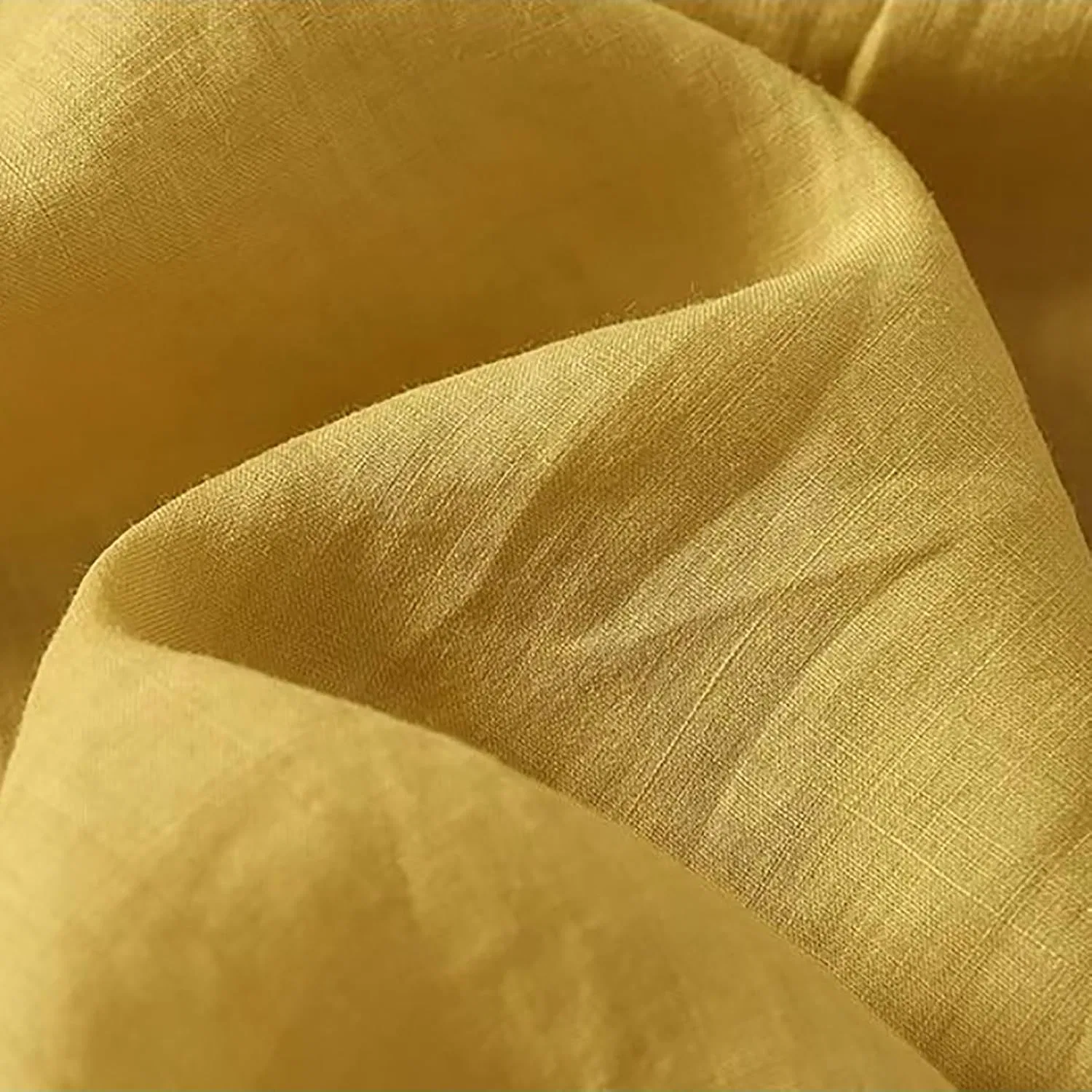 Льняная рубашка, свободный крой, Linen Shirts for Women, желтый — фото 2