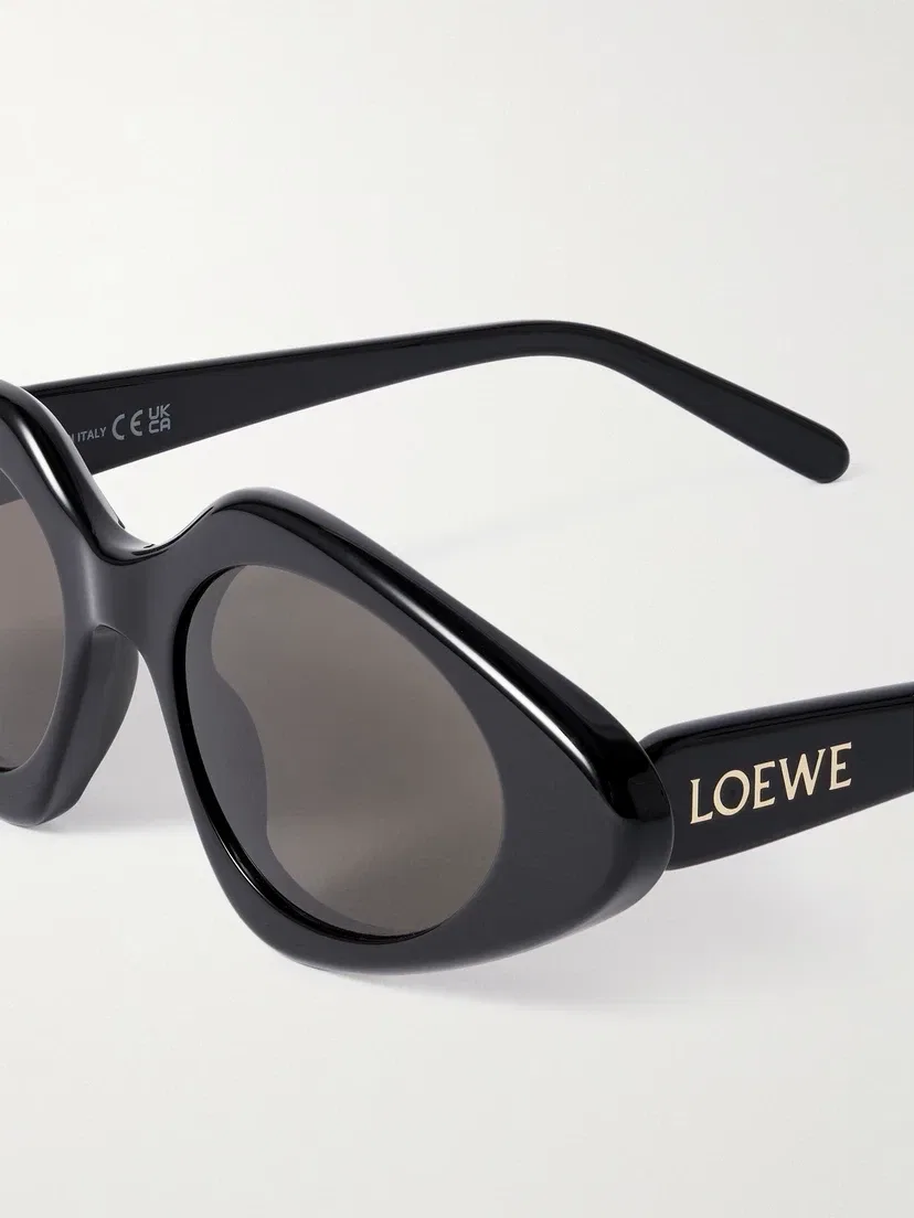 Тонкие солнцезащитные очки из ацетата в форме «кошачий глаз» LOEWE EYEWEAR, черный — фото 4