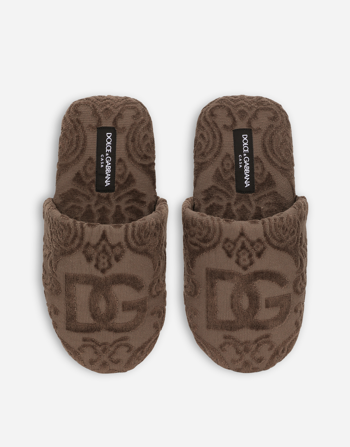 Тапочки из жаккардовой махровой хлопковой ткани Dolce & Gabbana, мультиколор — фото 4