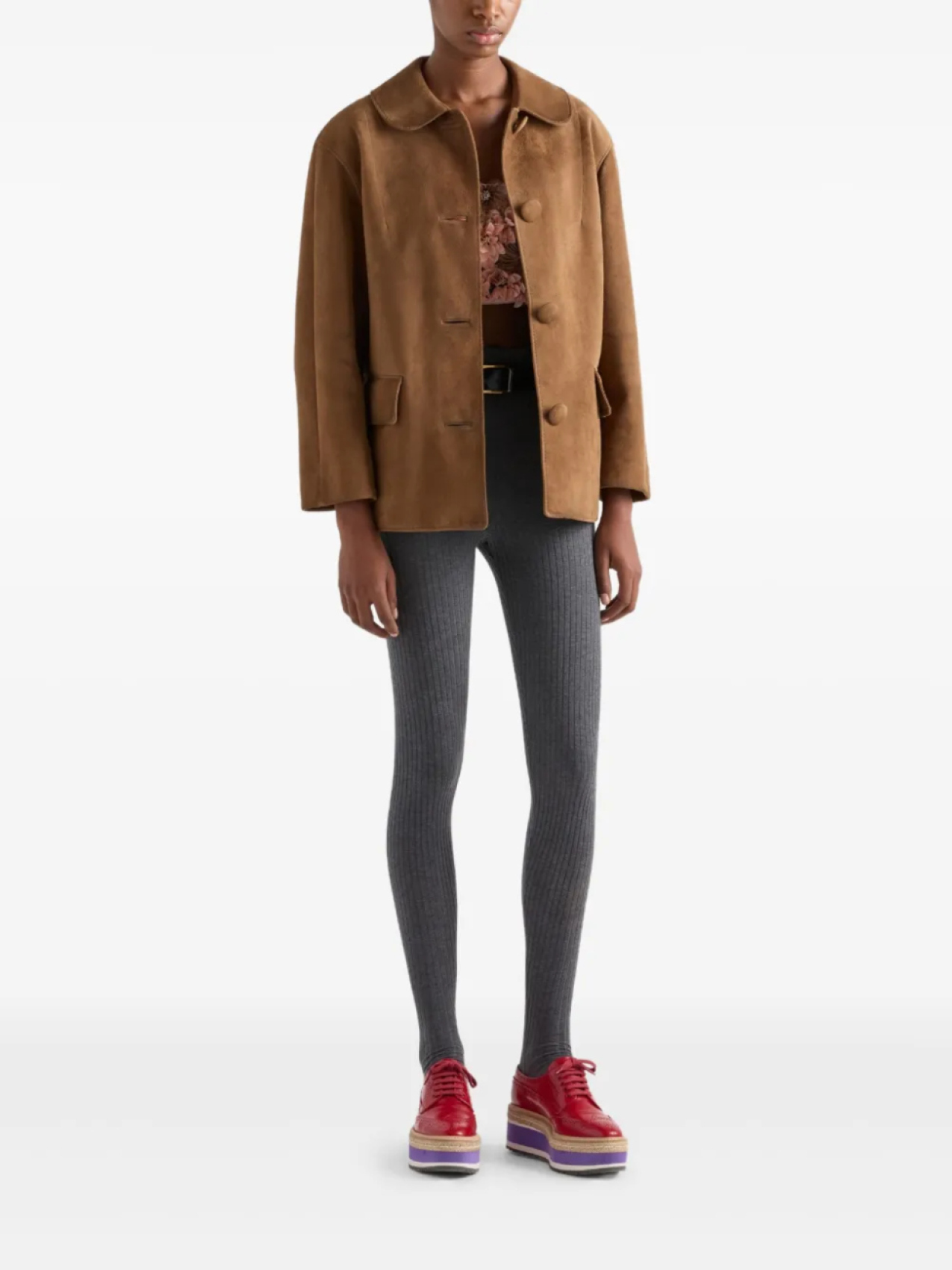 Куртка Prada из замши, коричневый