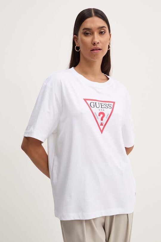 

Хлопковая футболка Guess Jeans, белый