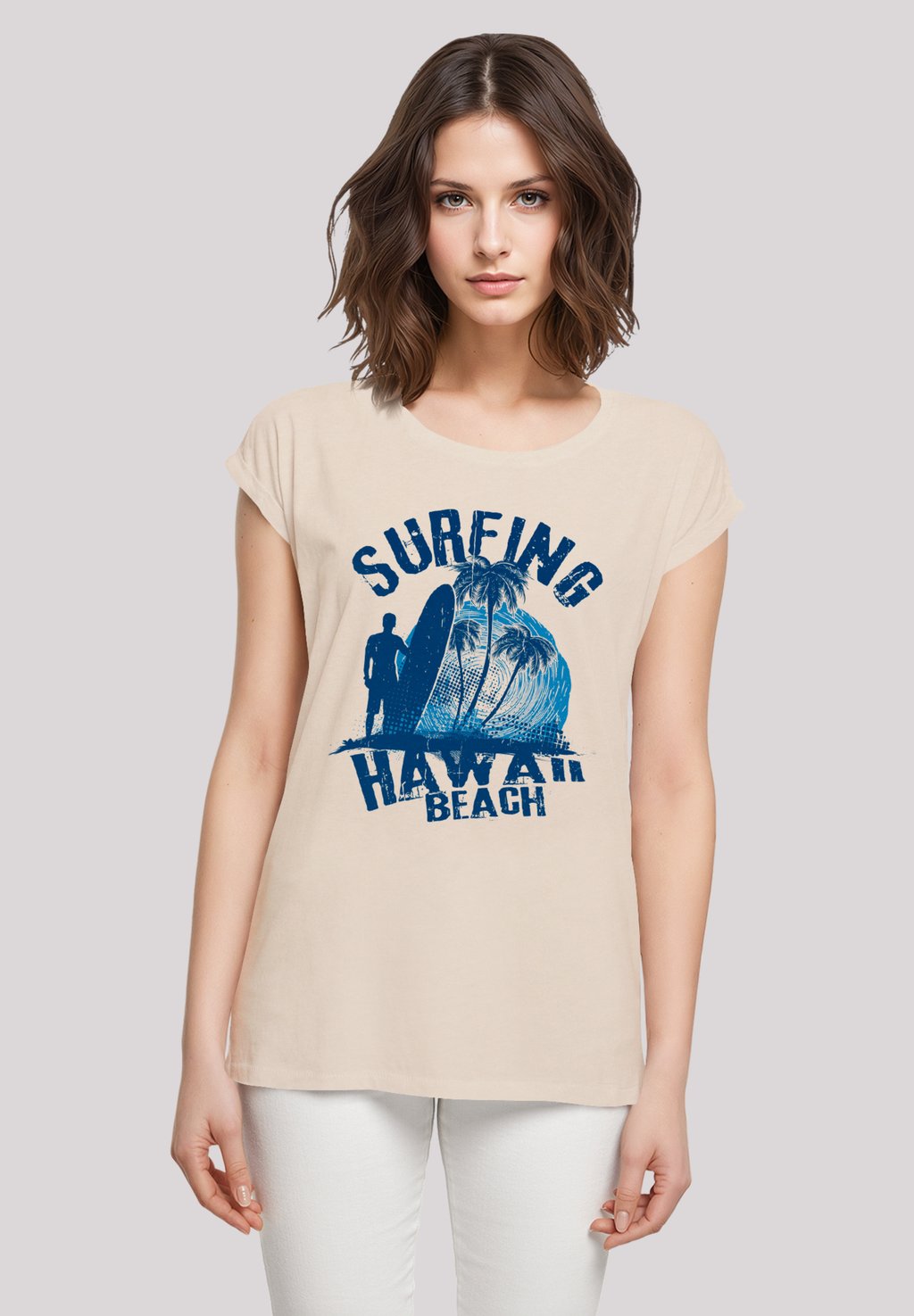 

Футболка с принтом HAWAII SURF BEACH SUMMER F4NT4STIC, песочный