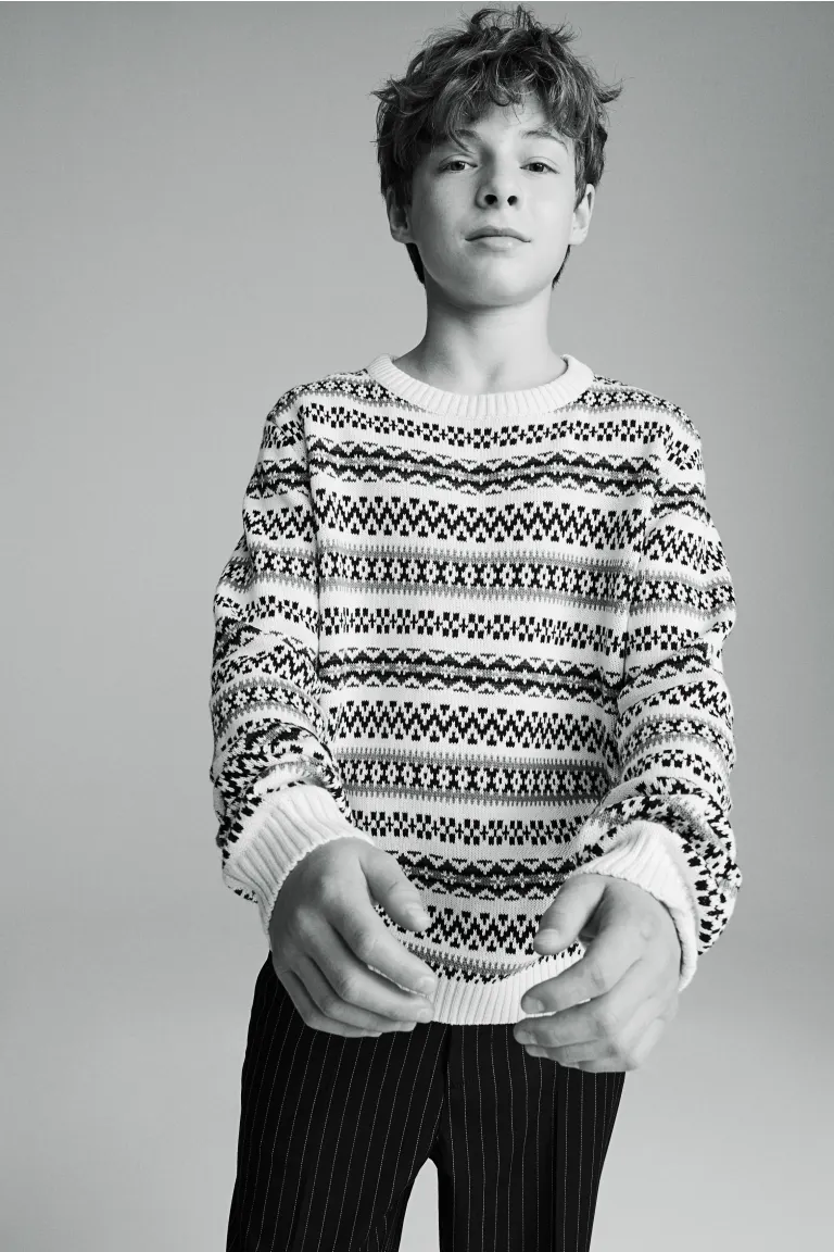 

Свитер жаккардовой вязки H&M, белый