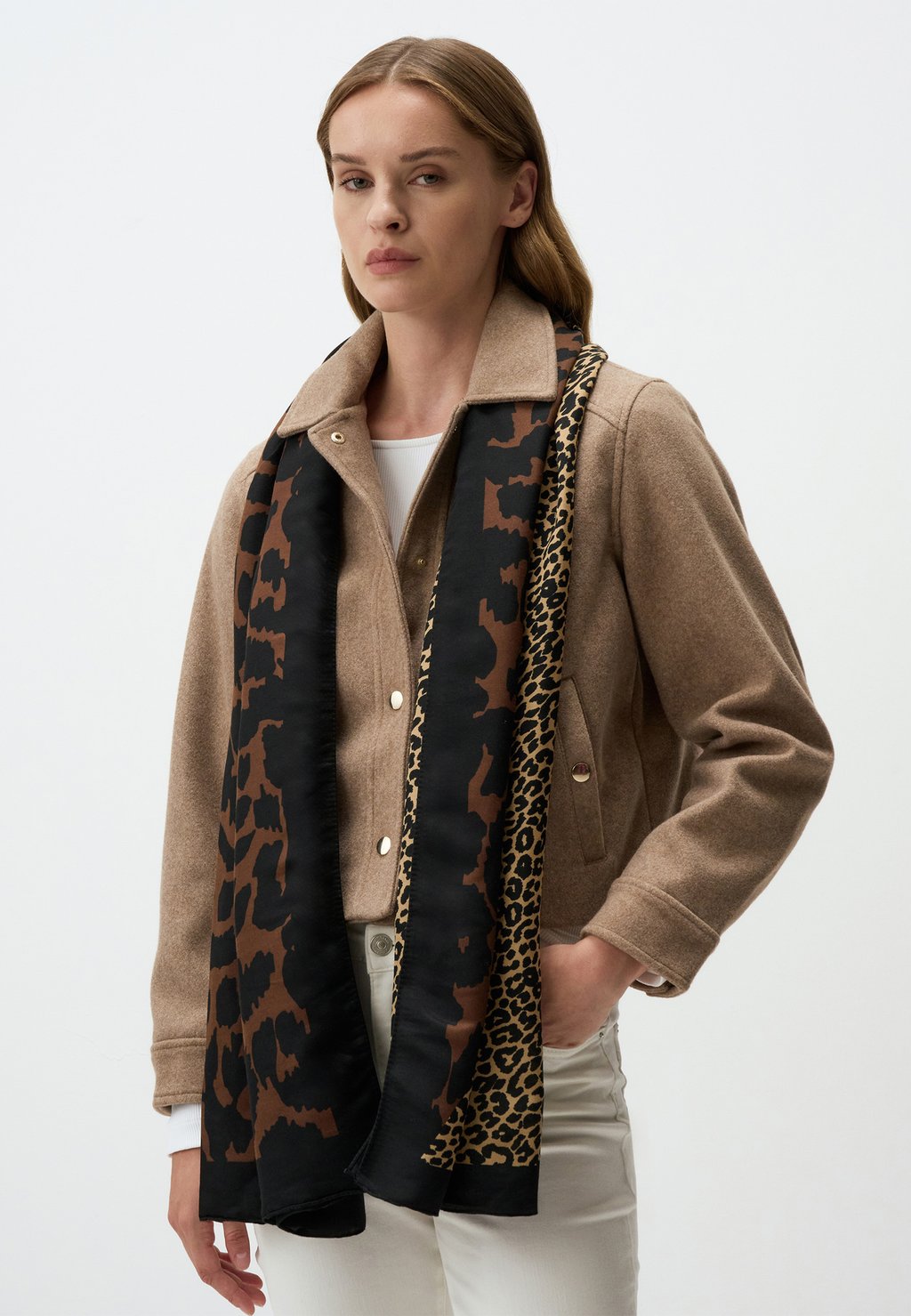 

Шарф LEOPARD PRINT Jimmy Key, коричневый