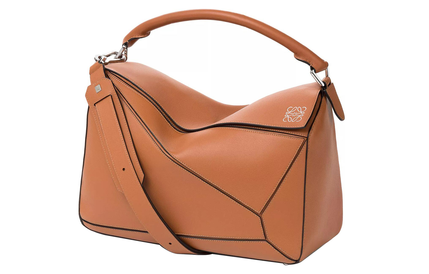 

Loewe Сумка-пазл из телячьей кожи с геометрическим узором / Сумка-пазл / Портативная сумка через плечо / Сумка на плечо, большая, мужская, коричневая/карамельная