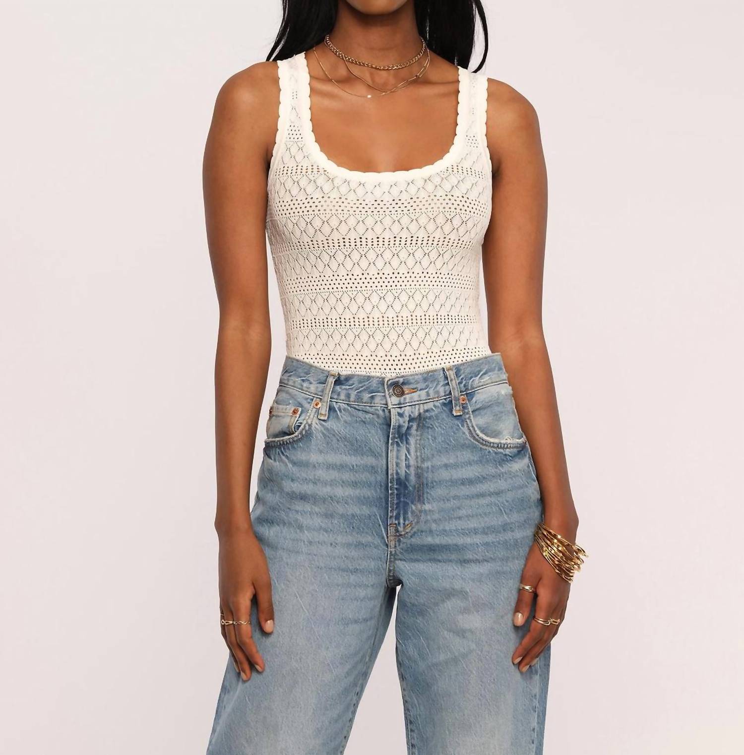 

Топ Angela Tank Top цвета слоновой кости heartloom