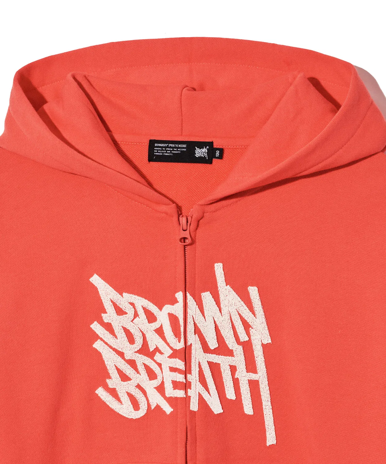 Детская толстовка на молнии с капюшоном оранжевая от Brownbreath Kids — фото 4