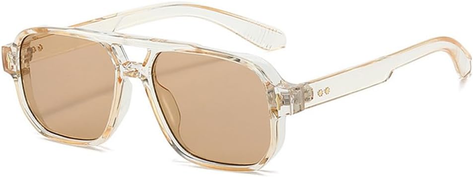 

Солнцезащитные очки UV400 с увеличенным оправой и заклепками, конфетного цвета, для женщин и мужчин, для бега и занятий спортом на открытом воздухе UYPTK, Lightbrown-brown