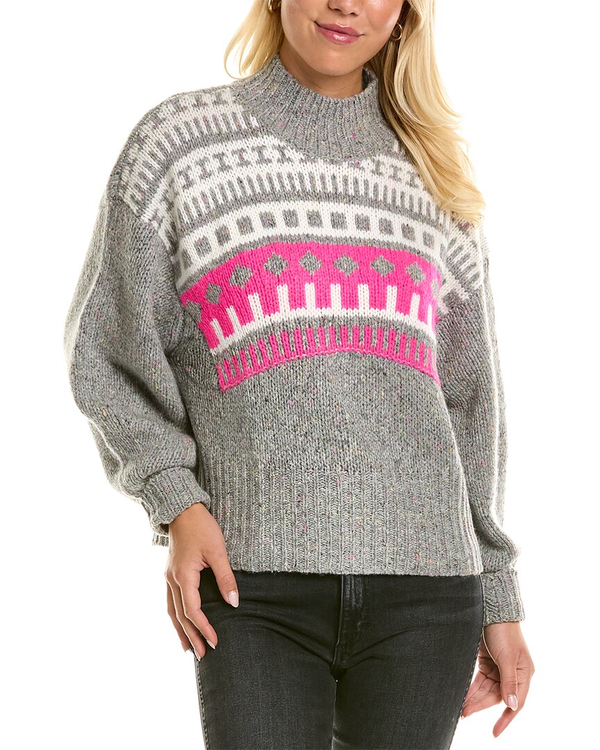 

Осенний кашемировый свитер с кокеткой Fairisle Mock Cashmere Autumn Cashmere, серый