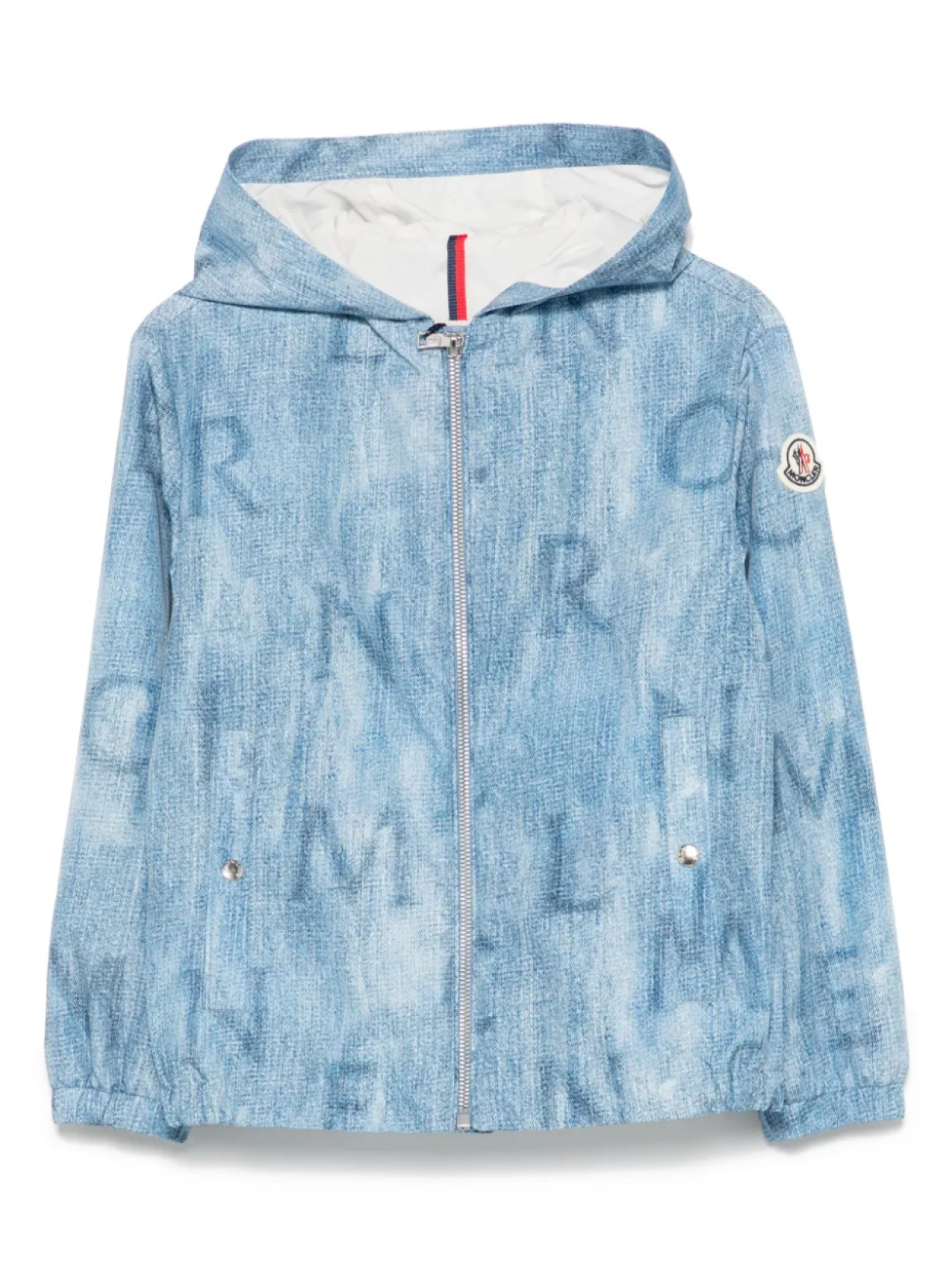 

Moncler Enfant джинсовая куртка с принтом, синий
