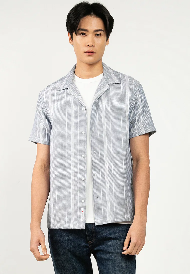 Рубашка с коротким рукавом Regular Fit, текстурированная, Tommy Jeans Tommy Hilfiger, мультиколор