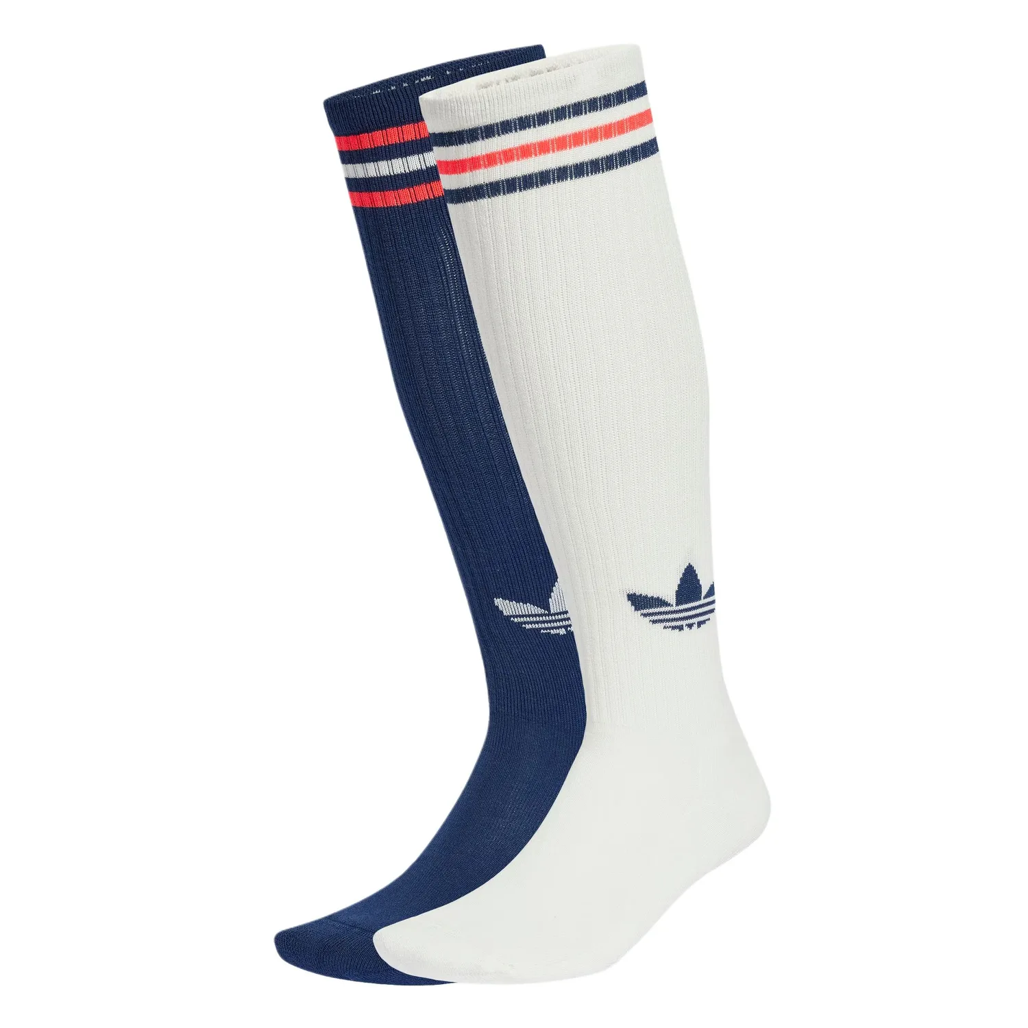 Носки KNEE Crew с 3 полосками, женские, 2 пары Adidas Originals, 2 pack (jade белый/темно-indigo)