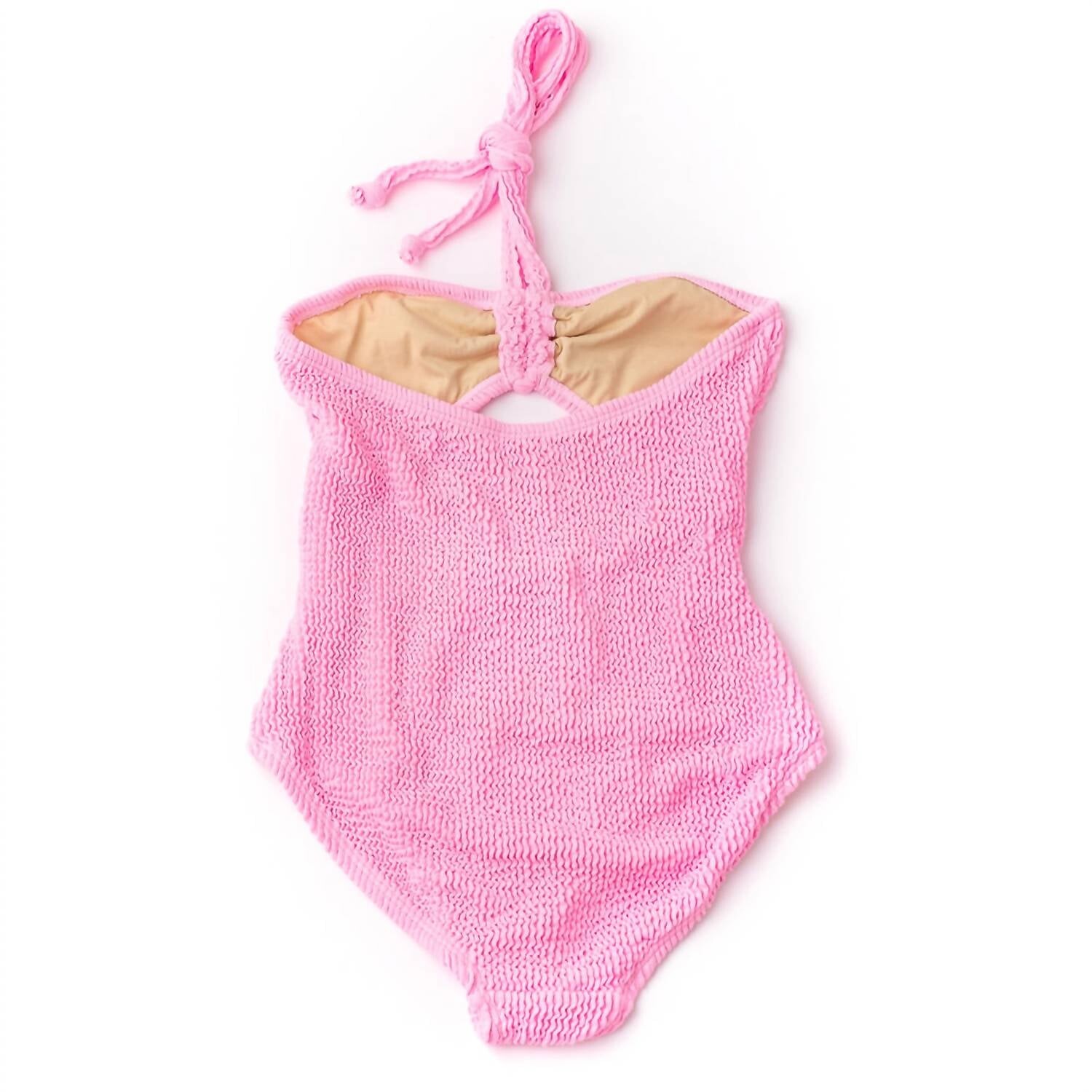 

Розовый цельный купальник с жатой бретелькой для девочек Shade Critters, розовый