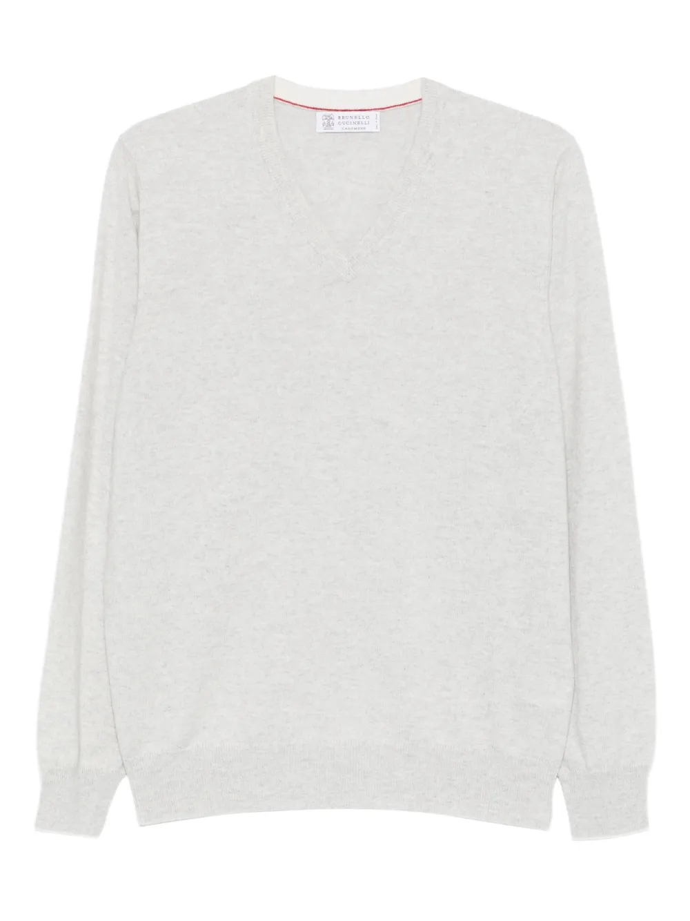 

Кашемировый свитер с V-образным вырезом Brunello Cucinelli, серый