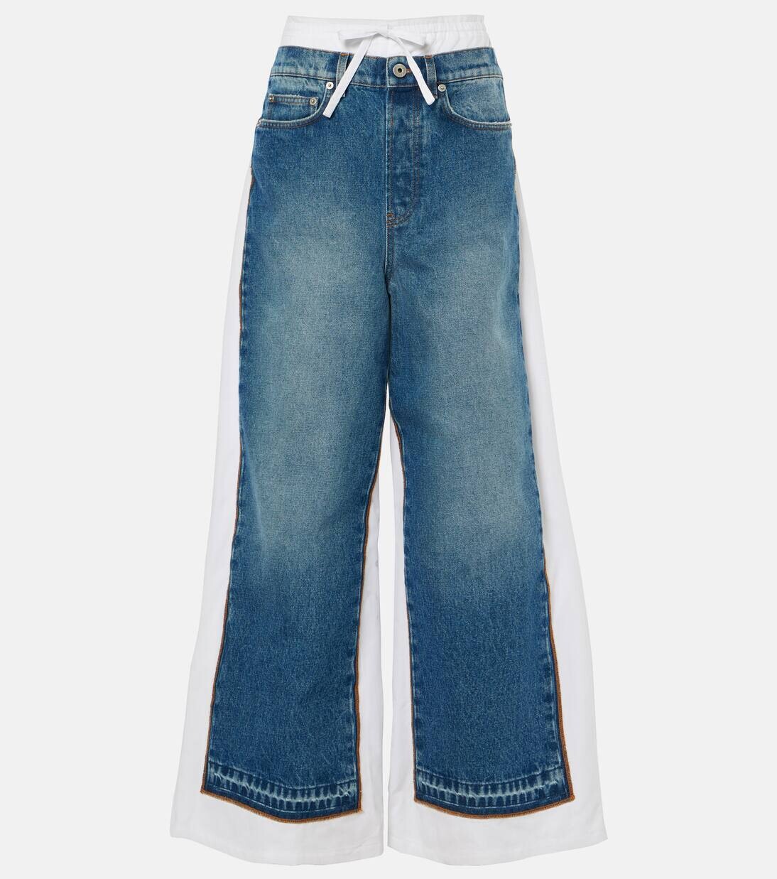 

Джинсы с широкими штанинами Jean Paul Gaultier, цвет vintageblue/white