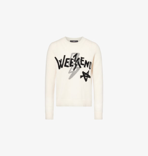 

Кашемировый джемпер с логотипом Kansas Weekend Max Mara, белый