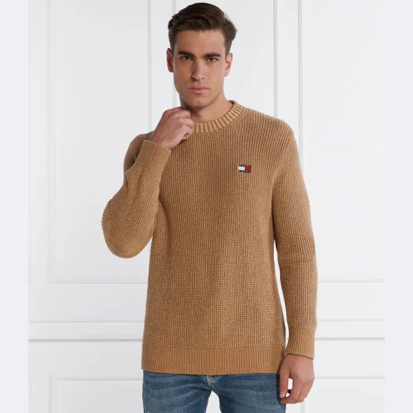 Свитер стандартного кроя с значком Tonal xs Tommy Hilfiger, коричневый — фото 2