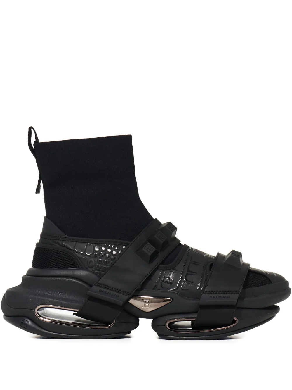 

Кроссовки B-Bold с принтом под змеиную кожу Balmain, черный