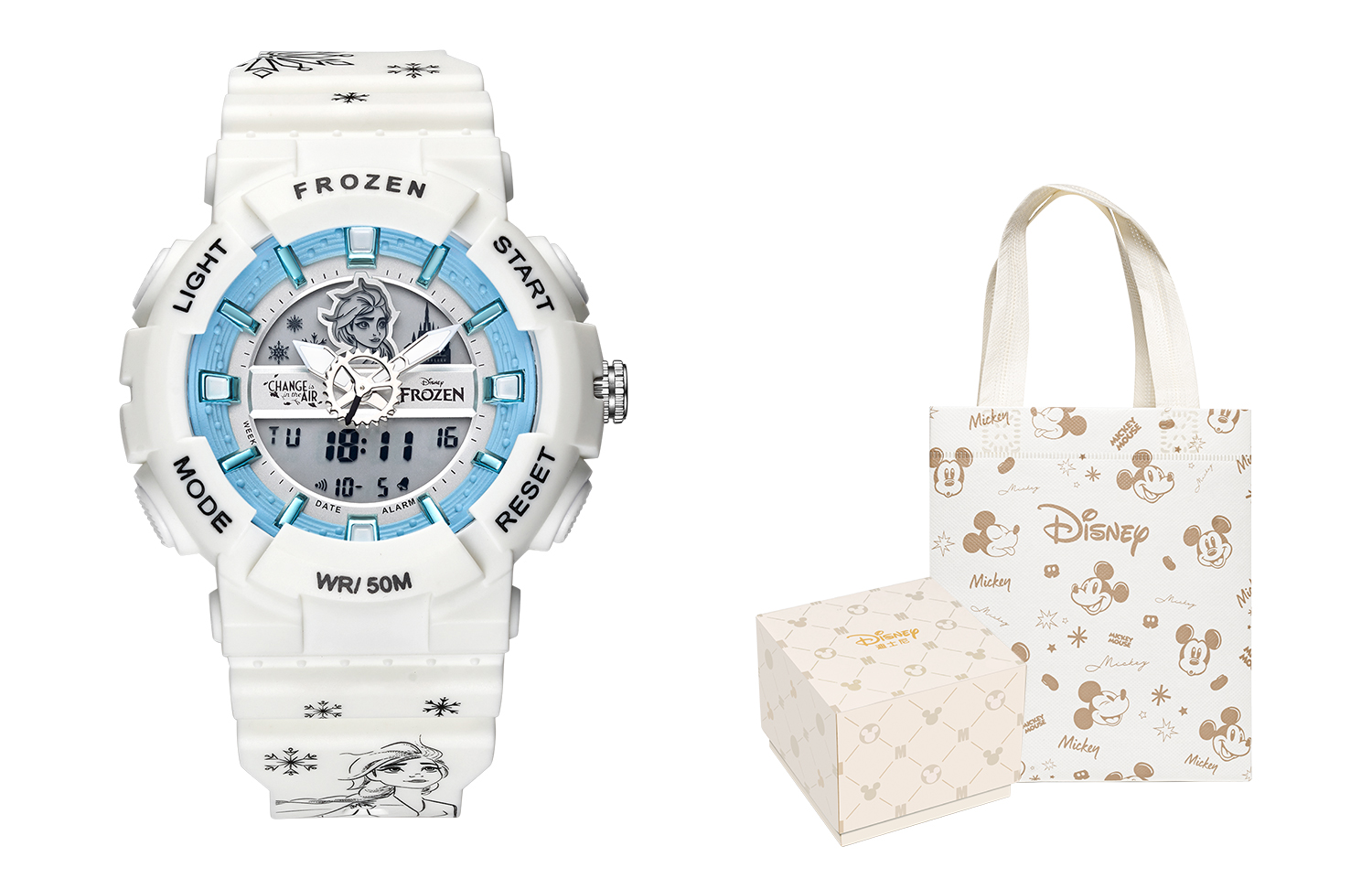 

Disney Часы Frozen Series Electronic Movement Rubber Strap Watch Unisex Blue Dial