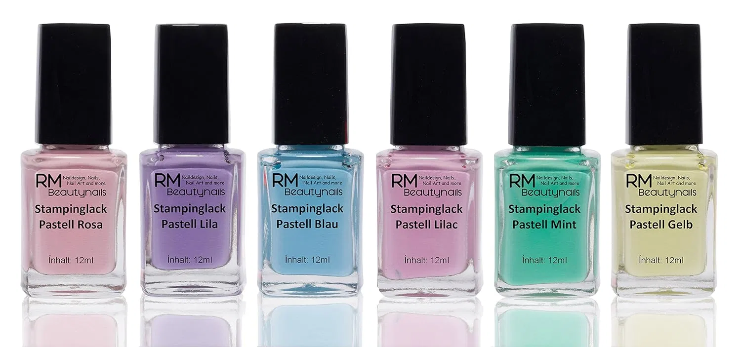 Набор пастельных лаков для стемпинга RM Beautynails 6 x 12 мл Rm Beautynails