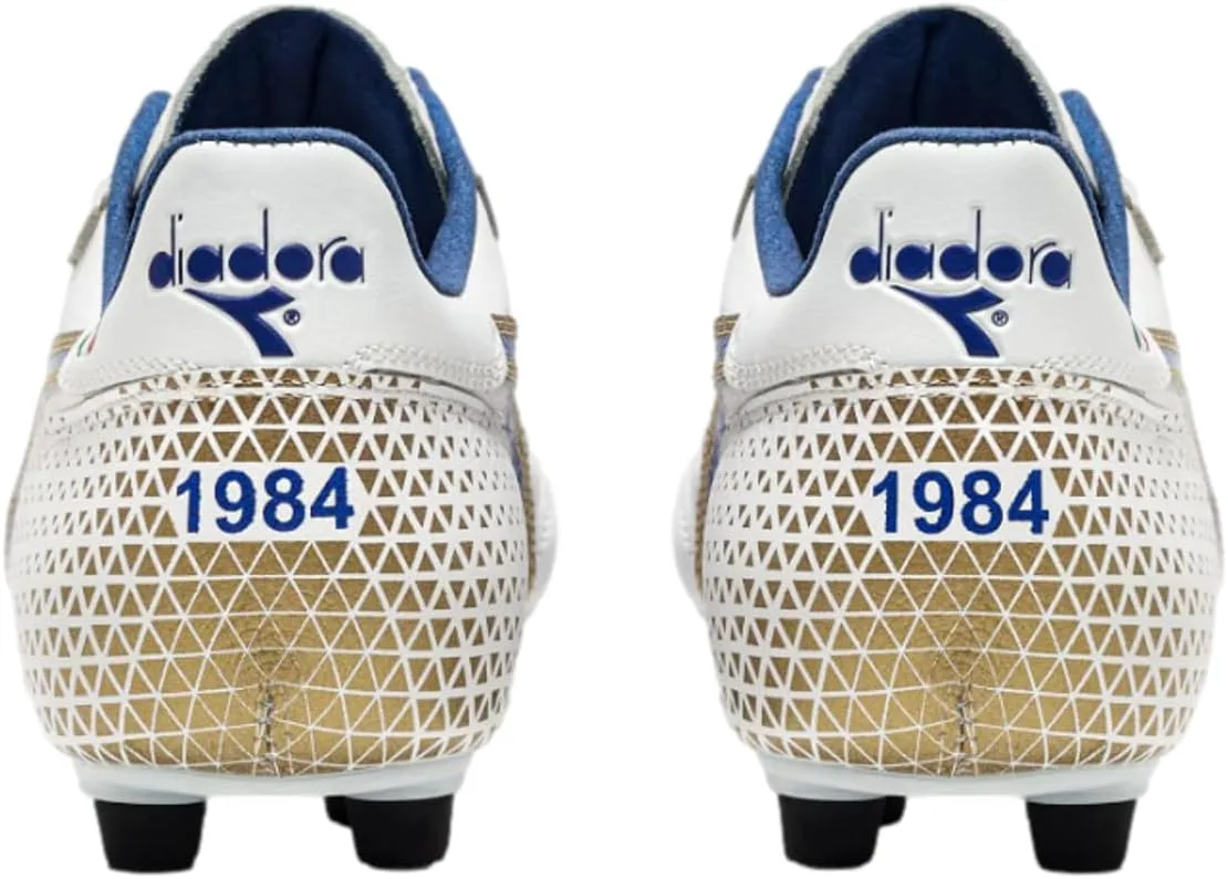 Бутсы Diadora Brasil Italy OG LT+ MDPU для твердого поля, белый/синий/золотой — фото 4