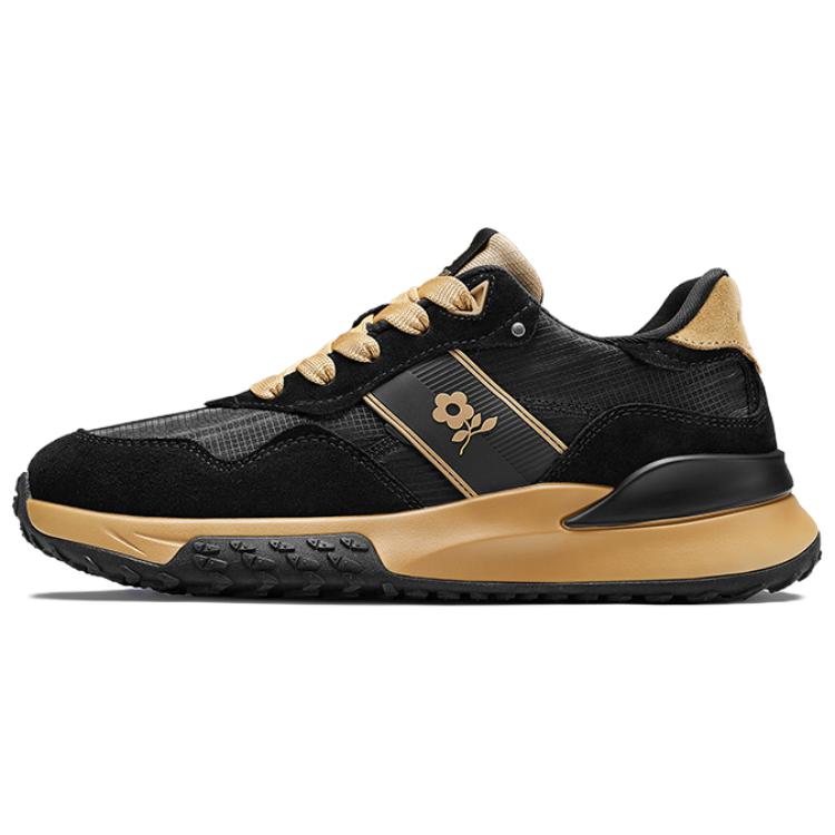 

Мужские повседневные низкие кроссовки с амортизацией, противоскользящей и износостойкой подошвой Montagut, черный коричневый