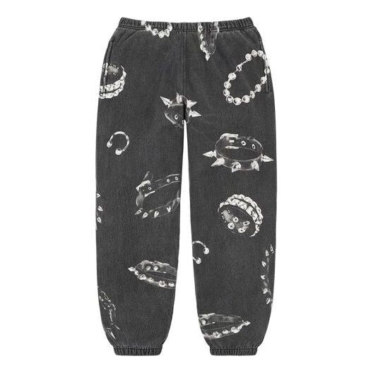 

Брюки studded collars sweatpants 'grey white' Supreme, серый