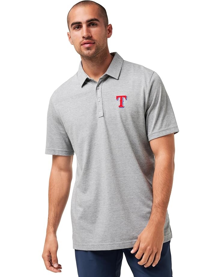 

Поло TravisMathew Texas Rangers The Zinna Polo, цвет Heather Grey