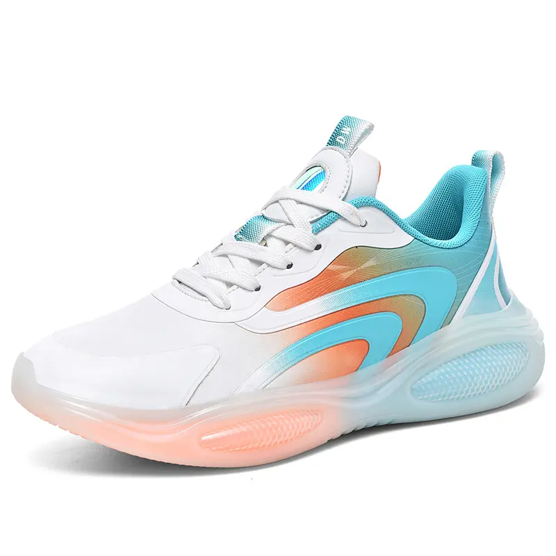 

Баскетбольные кроссовки для детей и подростков со средним верхом, амортизирующие и устойчивые к истиранию D&W, белый/оранжевый