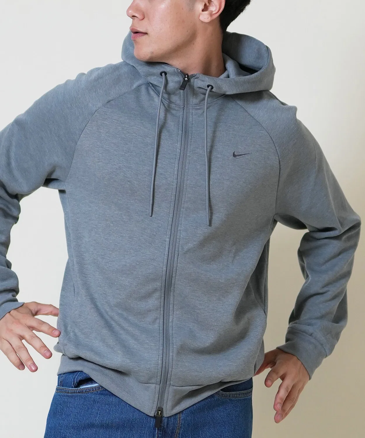 Флисовая кофта с капюшоном Nike Dri-FIT UV Primary FZ Hoodie, полиэстер, серый