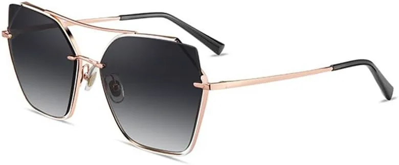 

Женские солнцезащитные очки-авиаторы HEPTICS, поляризованные, увеличенные, защита от УФ. Оправа: розовое золото/черное, линзы черные, двухлучевая конструкция