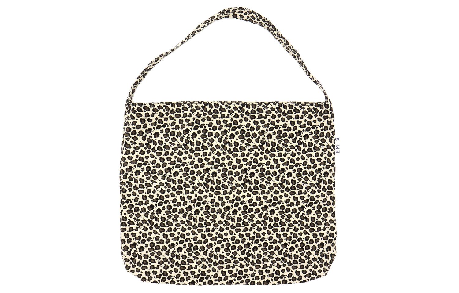 

Emis Кожаная сумка через плечо унисекс белая в леопардовом принте, White Leopard Print