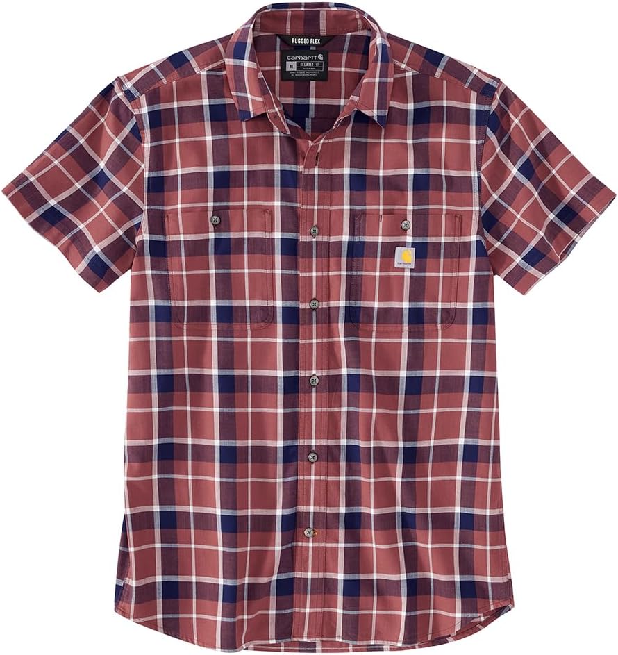 

Carhartt Мужская рубашка 106139 Rugged Flex Relaxed Fit с коротким рукавом, Apple Butter