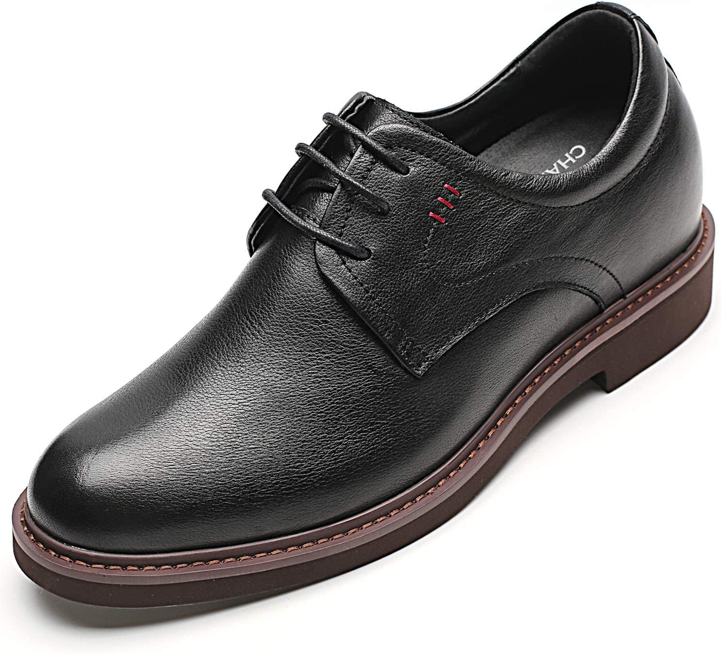 

Мужские дерби CHAMARIPA: аутентичные туфли с невидимым увеличением роста на 7-9 см, встроенная индивидуальная стелька-лифтер, дышащая телячья кожа для ношения в течение всего дня, формальные деловые и свадебные мероприятия, черный