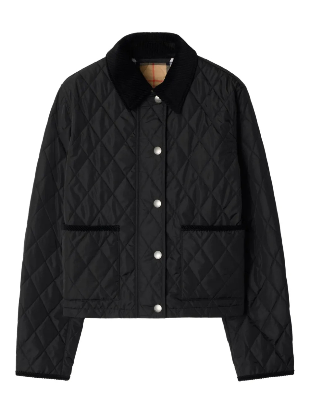 

Укороченная стеганая куртка Burberry, черный
