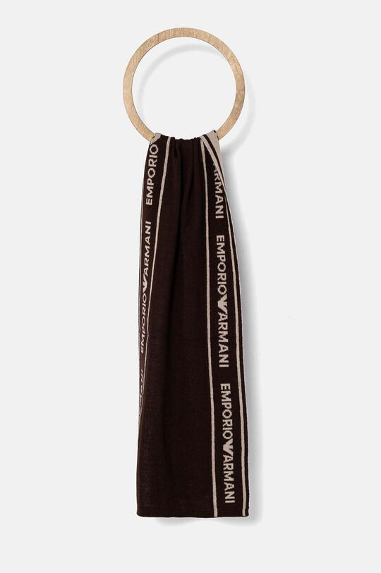 

Детский шерстяной шарф Emporio Armani, коричневый