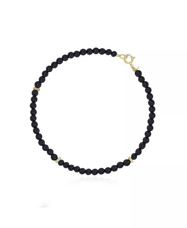 

Браслет из круглых бусин оникса, золото 14 карат The Lovery, onyx