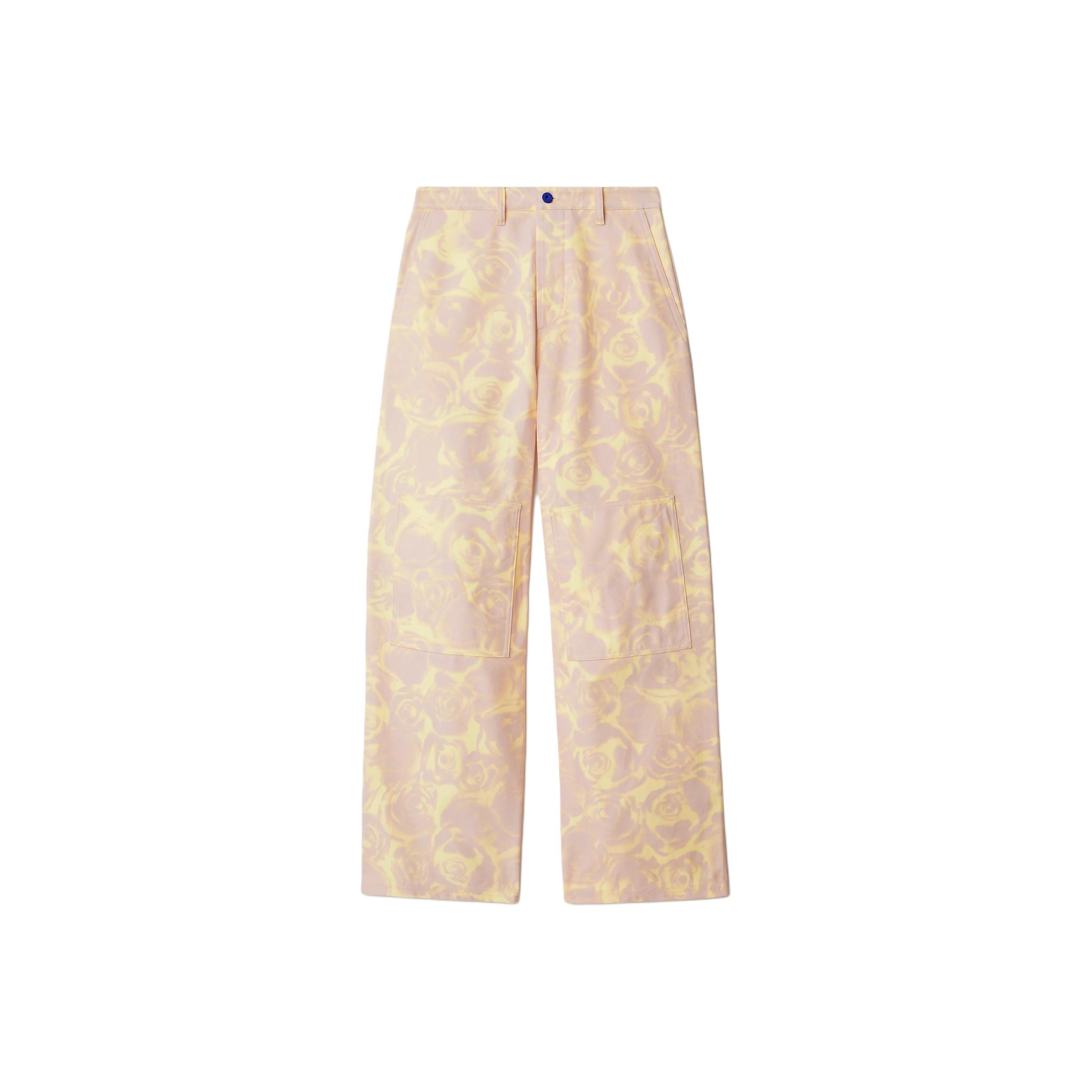 

Брюки прямого кроя с принтом розы Burberry, розовый