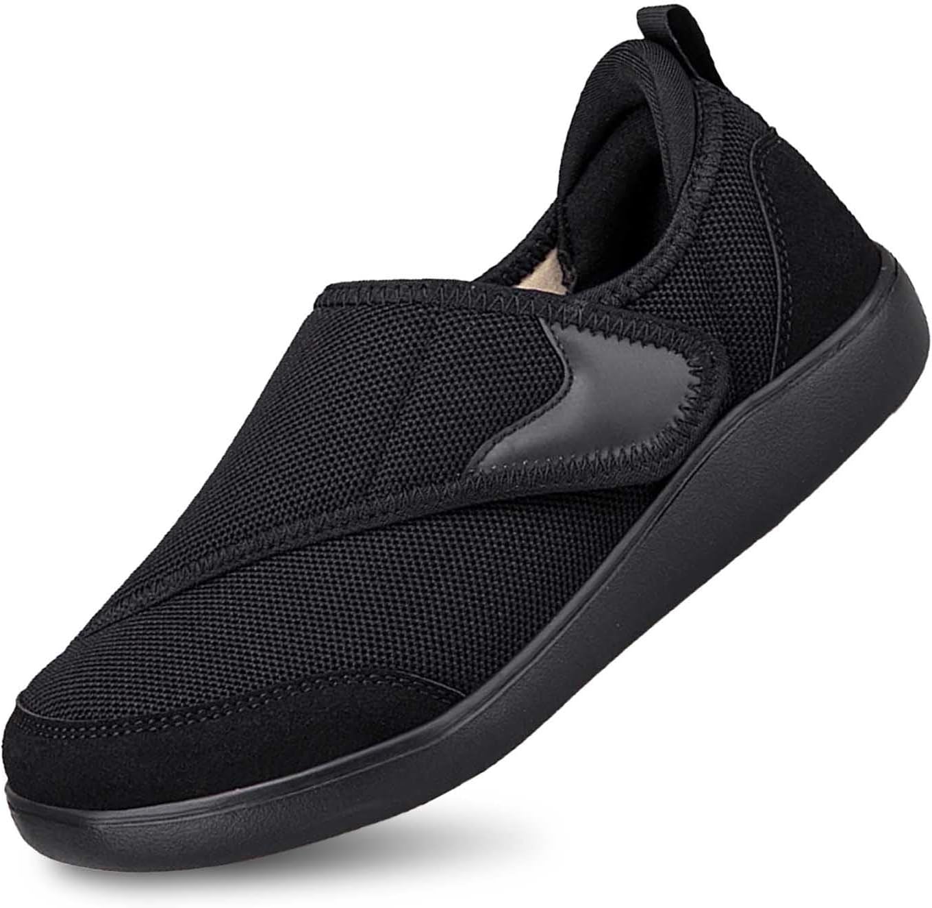 

Мужские повседневные слипоны-кроссовки, удобные, с нескользящей подошвой, для широкой стопы, с мягкой подошвой, дышащие и легкие Generic, черный