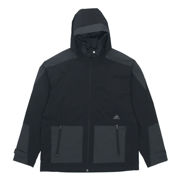 

Куртка adidas Sports Training Woven Windproof hooded Logo Jacket Black, черный