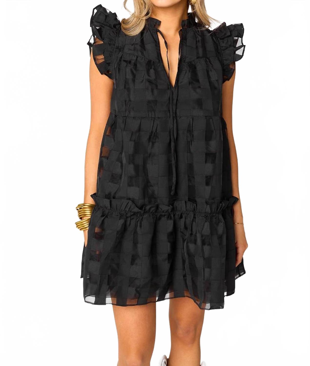 

Короткое платье Aubrey с оборками на плечах, черное Buddylove, черный