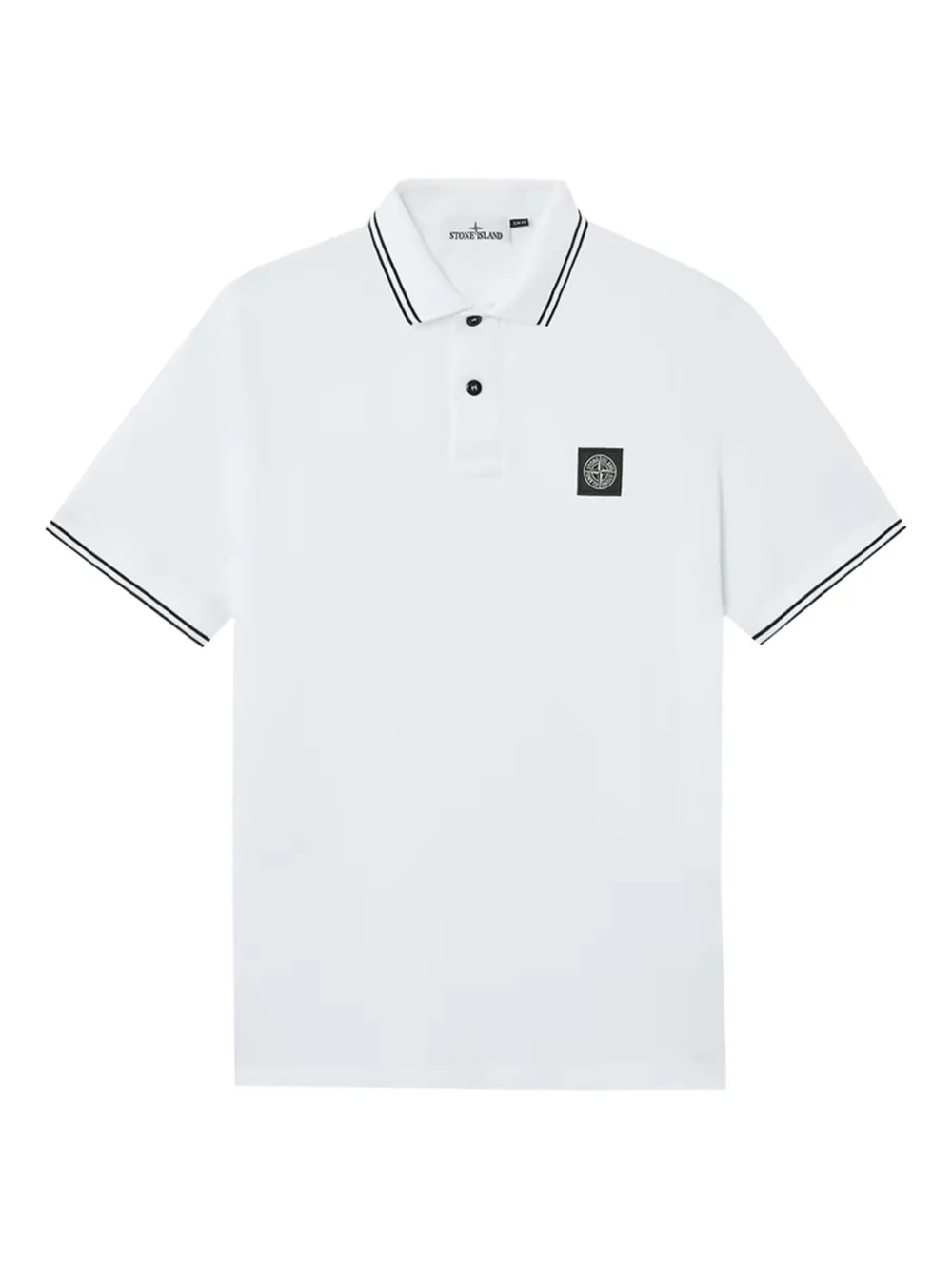 

Рубашка поло с полосками на воротнике Stone Island, белый