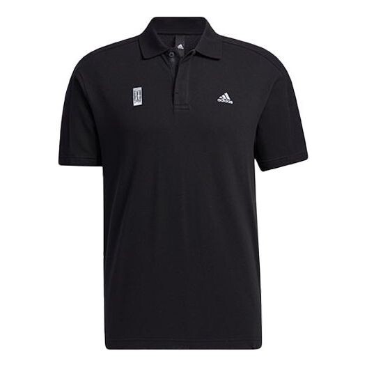 

Футболка series logo solid color short sleeve polo shirt black Adidas, черный