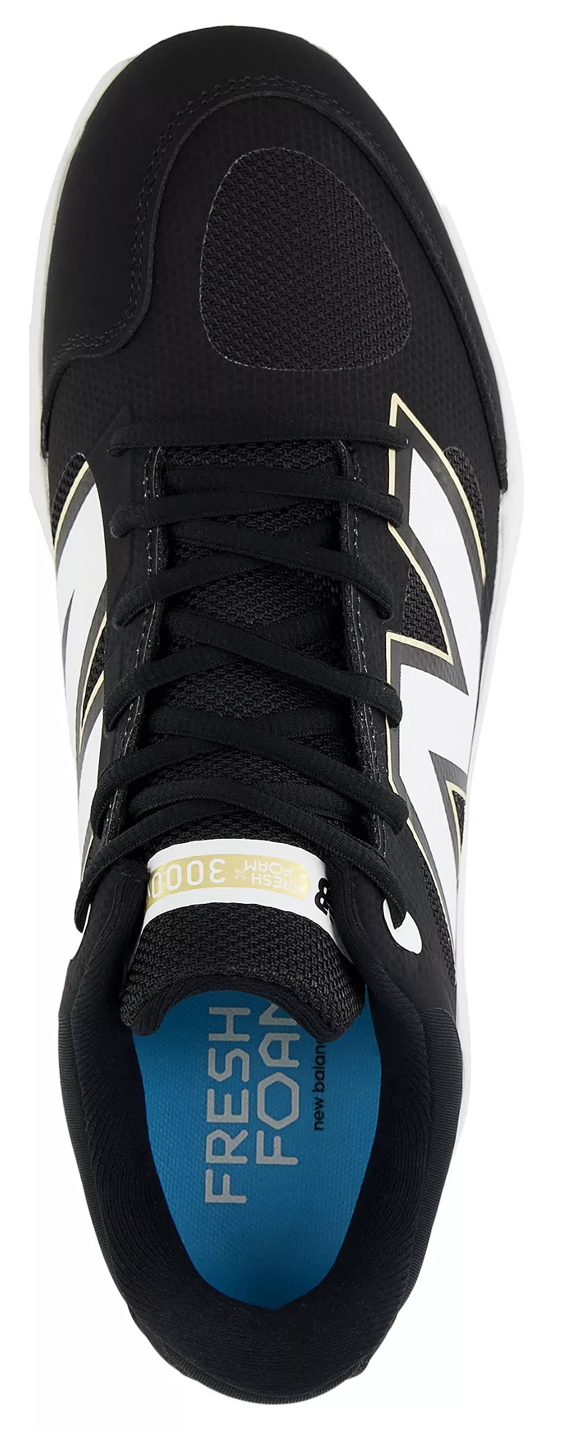 Мужские металлические бейсбольные бутсы New Balance Fresh Foam X 3000 V7, черный/белый — фото 2